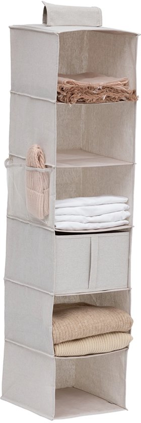 Organisateur de penderie suspendu 10 compartiments Five® - Dressy + - Beige