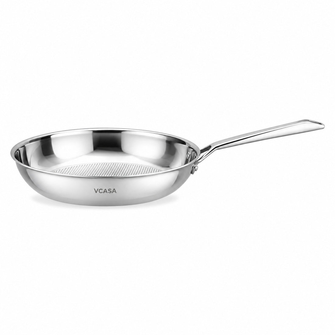 Vcasa rvs koekenpan 28 cm, 2,8 liter, tri-ply met honingraatstructuur, Velora