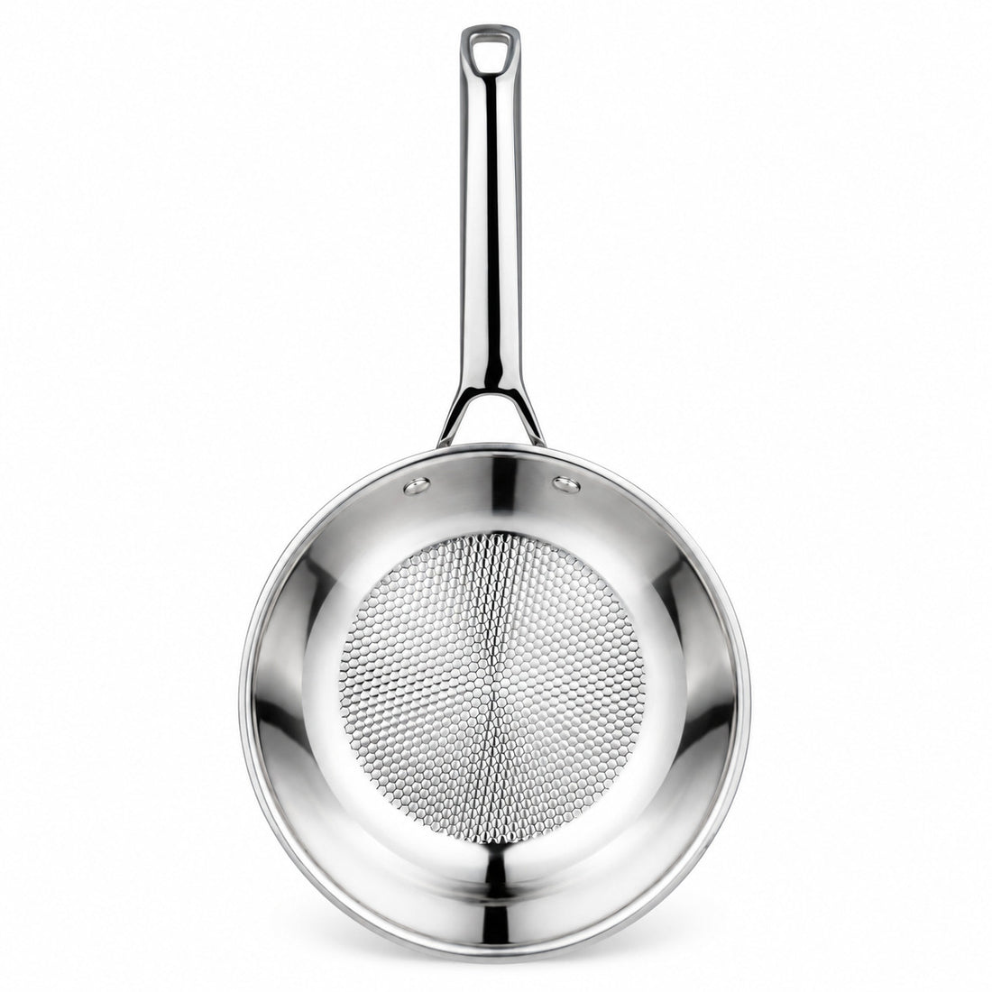 Vcasa rvs koekenpan 20 cm, tri-ply met honingraatstructuur, Velora