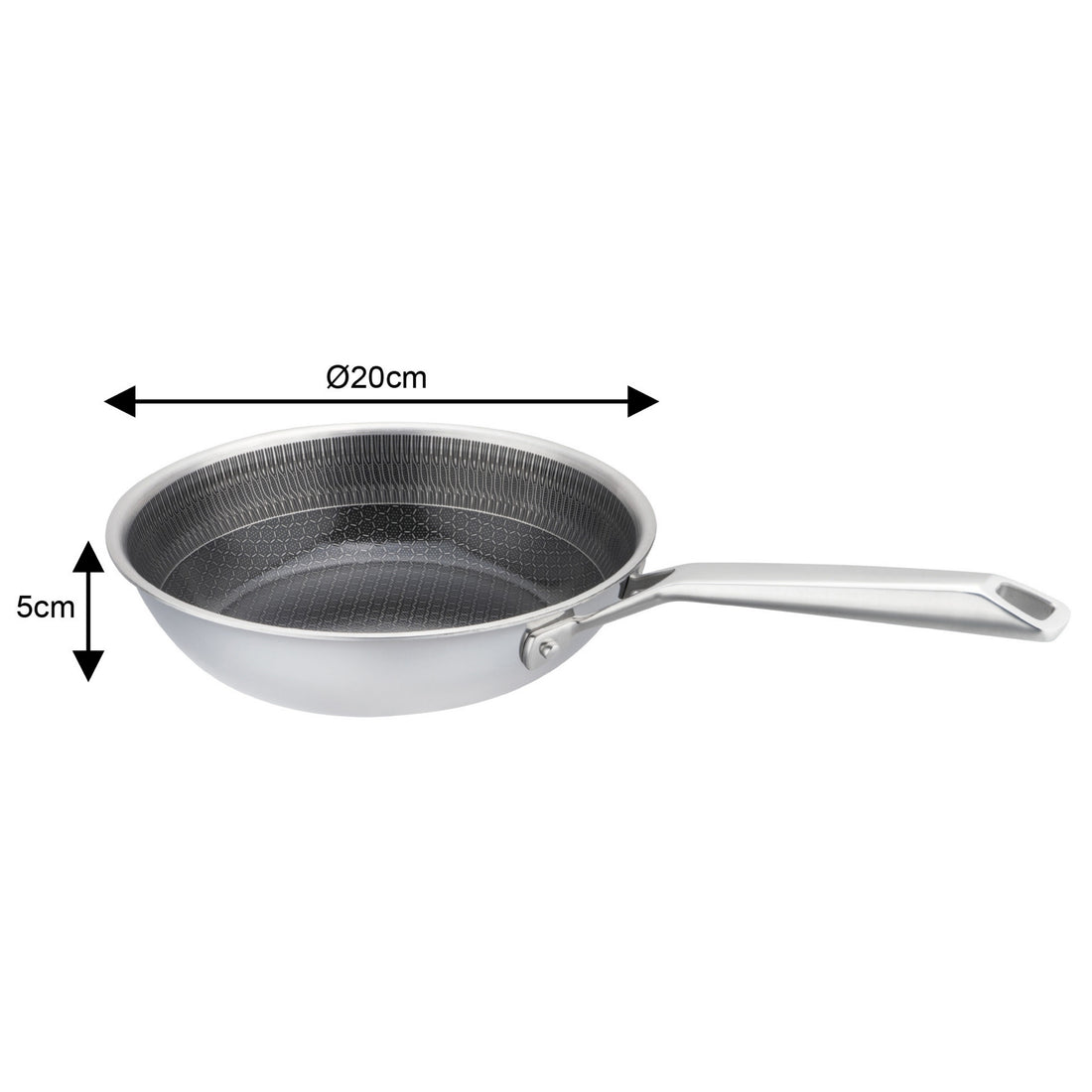 Vcasa keramische koekenpan 20 cm, PFAS-vrije antiaanbaklaag, tri-ply, Velora