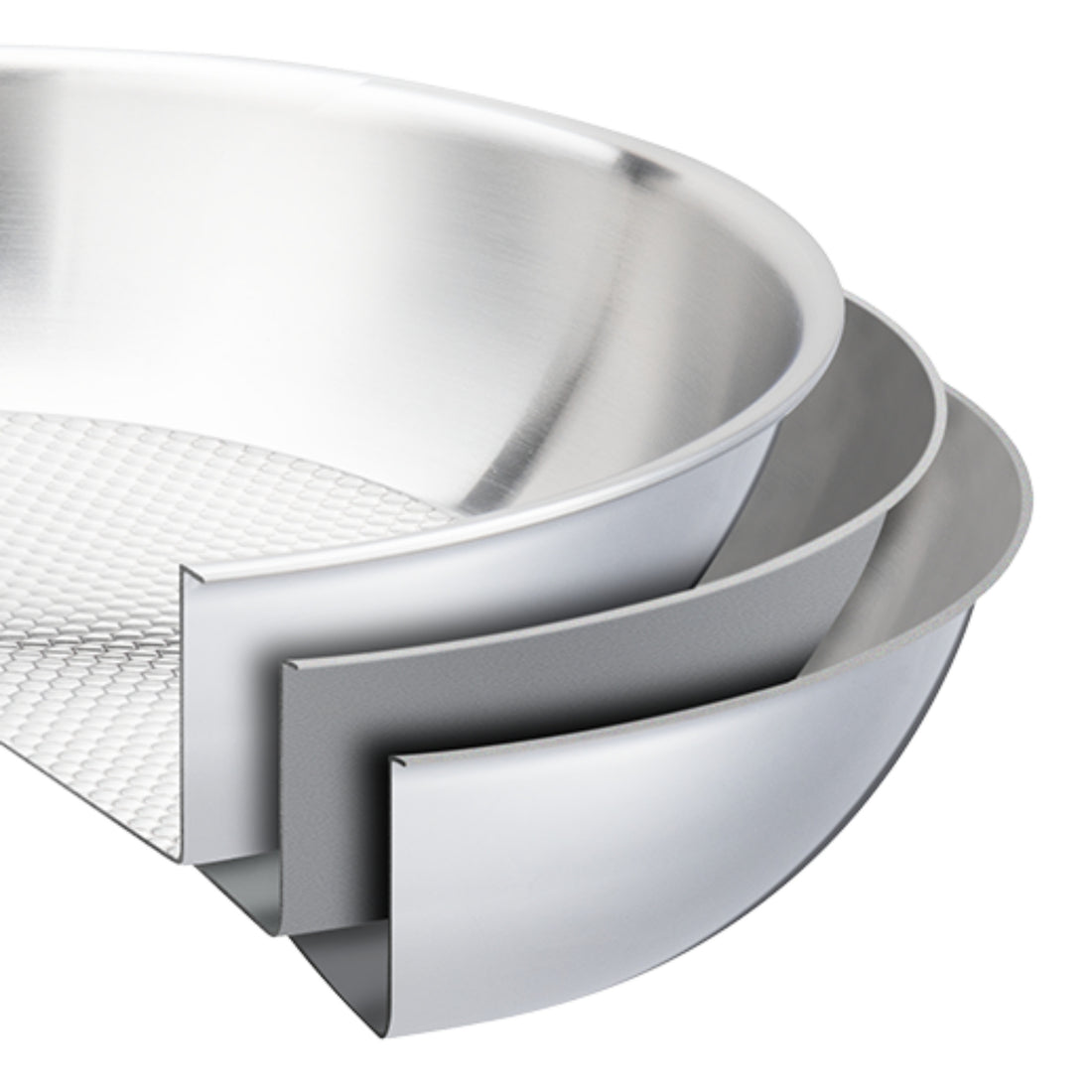 Vcasa rvs koekenpan 20 cm, tri-ply met honingraatstructuur, Velora
