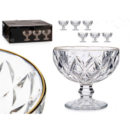 Diamond Ijsbeker 6 stuks met gouden rand 300 ml