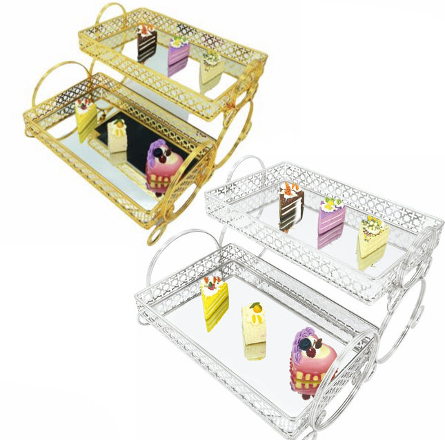 Etagere Spiegel Tablett 2 Etagen