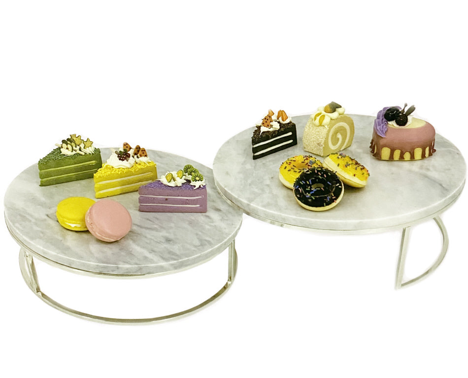 Marble cake stand | serving plate | 2-piece