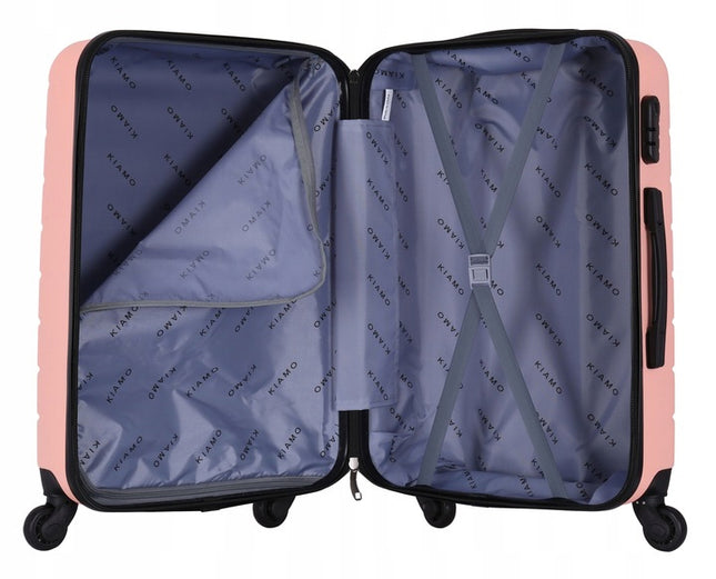 3-Delige Harde Kofferset – ABS – Lichtroze – 360° Zwenkwielen – Maat S/M/L