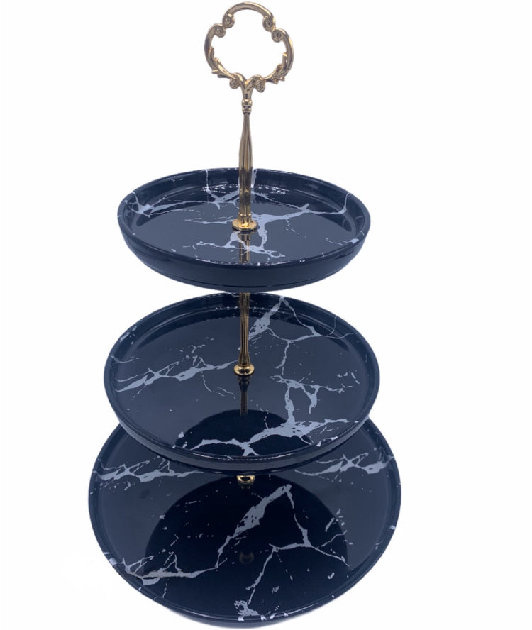 3-tier melamine tiered stand, marble look