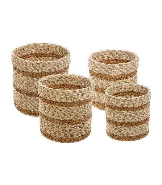 Witte zeegras jute mand x 4