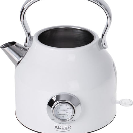 Waterkoker met thermometer - Wit - 1.7 liter - metaal