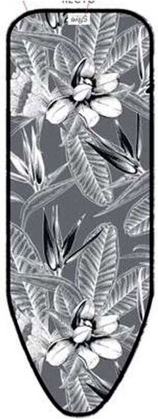 5Five strijkplankhoes grijs met bloemenmotief – katoen, 140 x 55 cm