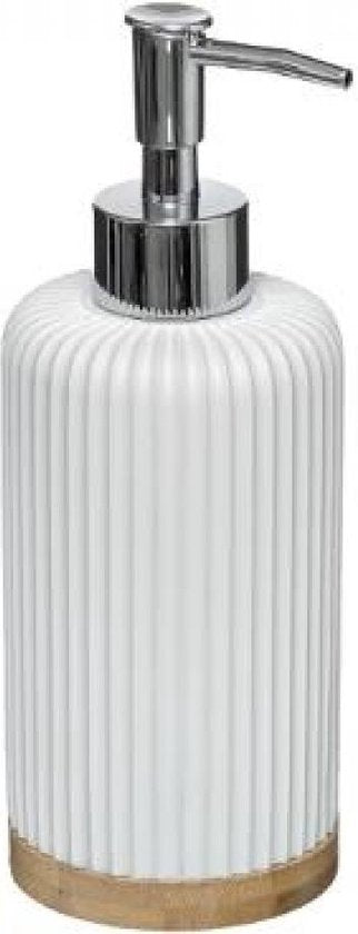 5Five Seifenspender - Kunststein - weiß - 270 ml - nachfüllbar - Toilette/Bad/WC