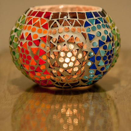 Mosaik Teelichthalter Melone Ø 15 cm