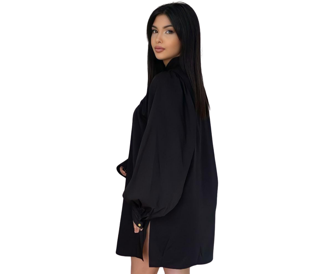 Luna blouse dames – in zwart, wit, beige en olijfgroen, maat S, M en L – foto 4