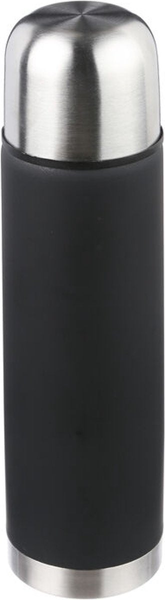 5Five Isolierflasche Edelstahl, dicht, 0,5 l, H 25 cm, schwarz, schwarz