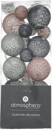 Atmosphera Lichtslinger - 20 verlichte balletjes - multi kleuren mix - 210 cm - batterijen