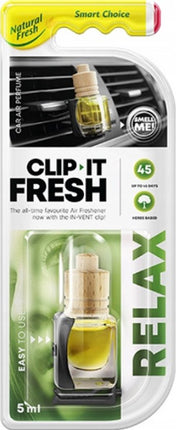 Elix - Clip-It Fresh Auto Luchtverfrisser - Clip Vent - Air Freshener Ventilatierooster - Geur Clip met Essentiële Oliën - Langdurige Geur tot 45 Dagen - 5ml - Relax