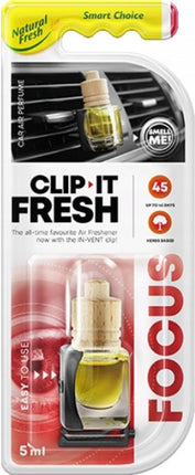 Elix - Clip-It Fresh Auto Luchtverfrisser - Clip Vent - Air Freshener Ventilatierooster - Geur Clip met Essentiële Oliën - Langdurige Geur tot 45 Dagen - 5ml - Focus