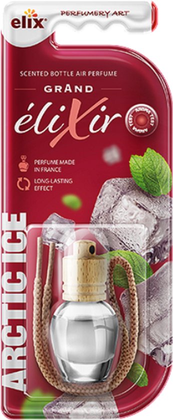 Elix Elixir geurhanger Arctic Ice – glazen flesje met houten dop, 8 ml