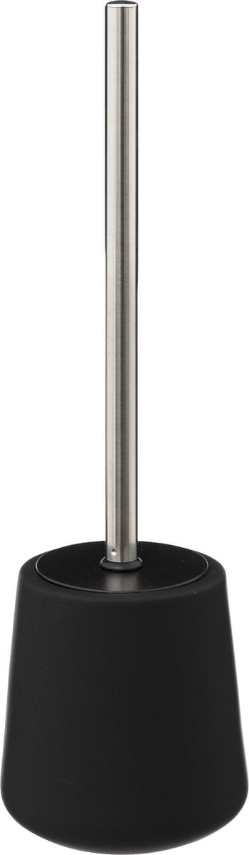 5Five WC-/Toilettenbürste mit Halter - Sandstein - Schwarz - Rund - 39 cm