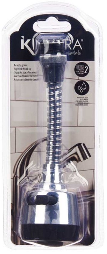 Groot flexibel kraanopzetstuk met 2 standen – M22/M24, 23 cm, zilver/zwart – foto 3