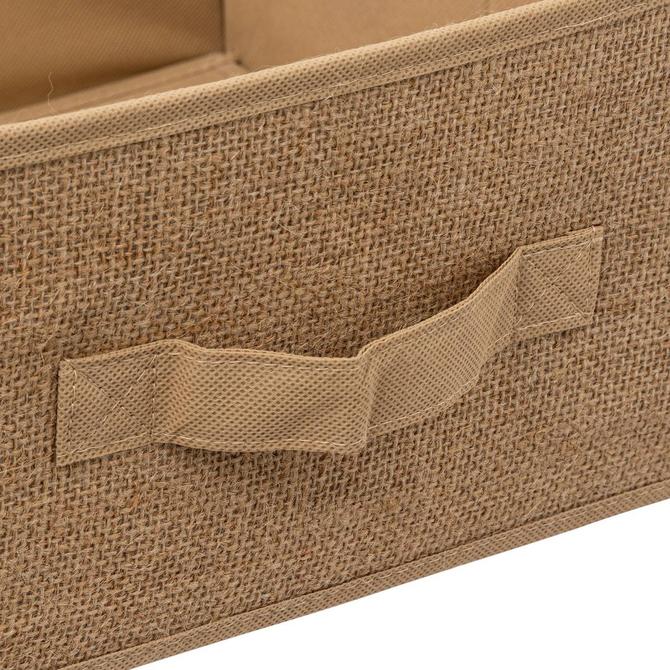 5Five jute opbergmand bruin – opvouwbaar, met handvat, 31 x 31 x 15 cm (M) – foto 3