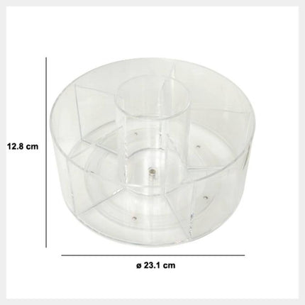 5Five Roterende Organizer - Make-up organizer - Ø23xH13cm - Transparant