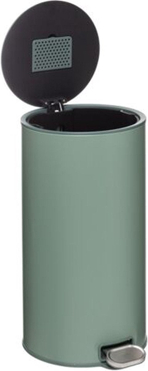 5Five Poubelle à pédale - poubelle 30l métal delta vert