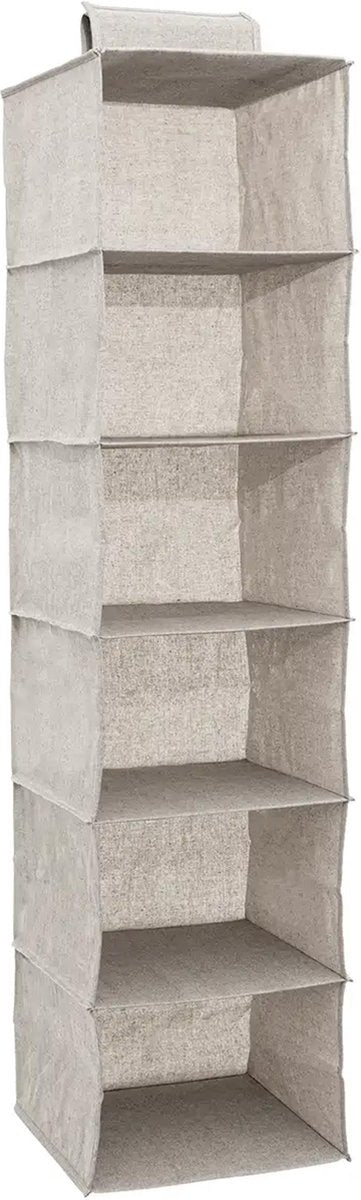 5Five organiseur de placard - suspendu - 6 compartiments - 30 x 30 x 120 cm - beige