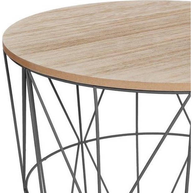 Table d'appoint grise - 39,5 x 41 cm - Bois/Gris