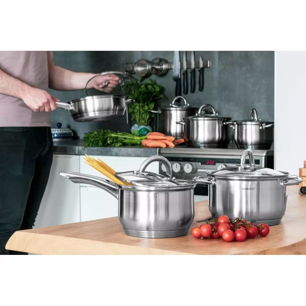 Batterie de cuisine Kinghoff 4447 - 6 pièces - Inox - Toutes sources de chaleur