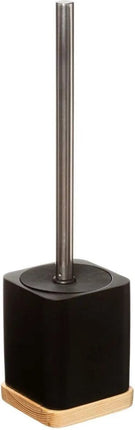 5Five Toilettenbürste/WC-Bürste im Halter - schwarz - 36 x 9 cm - Bambus/Kunststein - Badezimmer