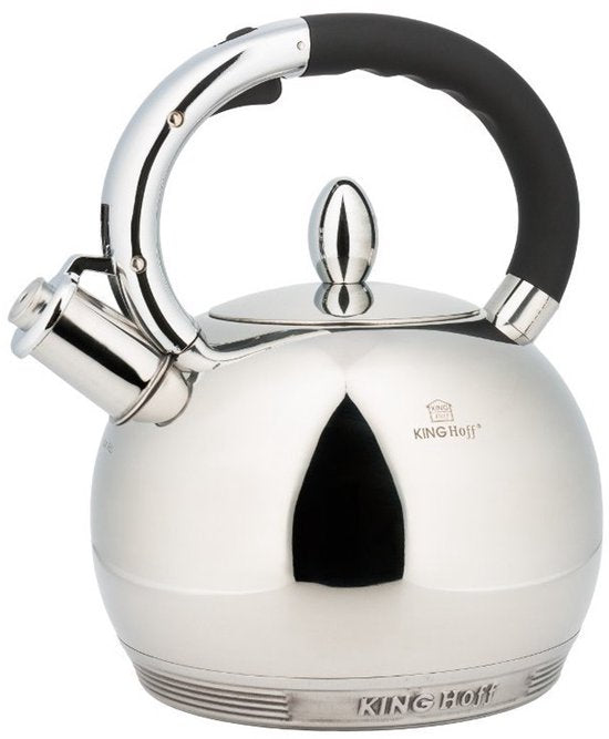 Kinghoff KH3777 - Bouilloire sifflante - Acier inoxydable - 3,0 litres - Bouilloire