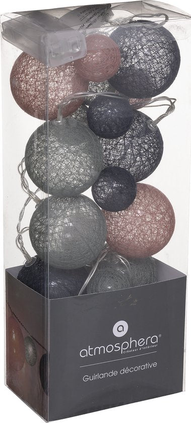 Atmosphera Lichtslinger - 20 verlichte balletjes - multi kleuren mix - 210 cm - batterijen