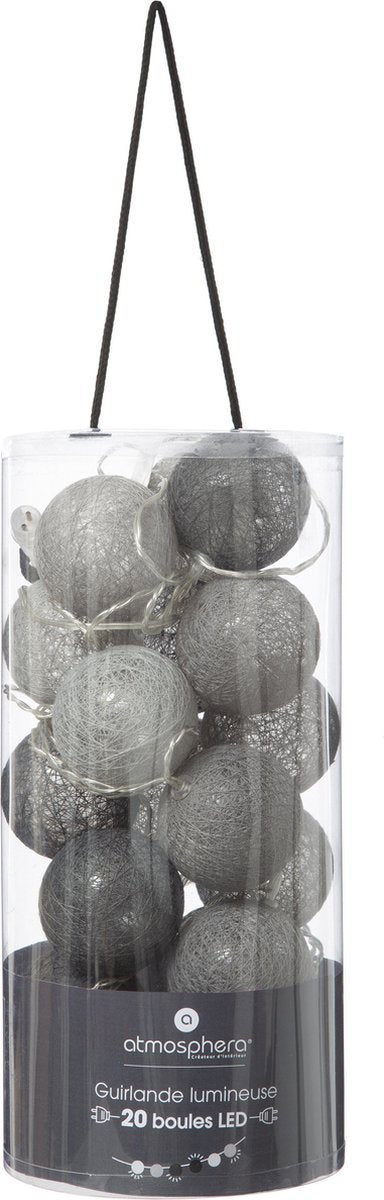 Atmosphera Lichtslinger - 20 verlichte balletjes/bollen 6 cm - multi kleuren mix - 435 cm - stekker