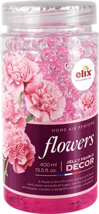 Elix Jelly Pearls geurparels Flowers – gel luchtverfrisser 400 ml