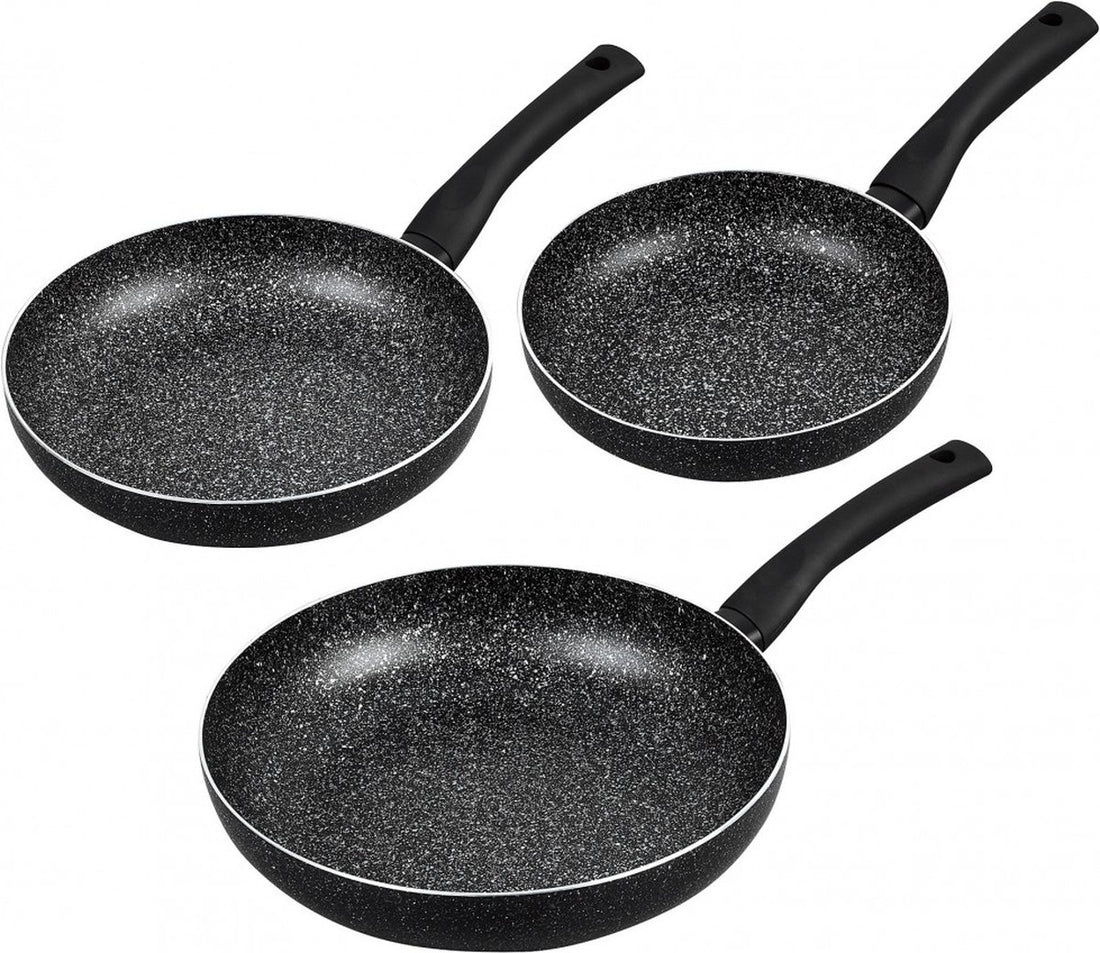 Kinghoff 1562 - Set de 3 poêles - marbre noir - Ø20 / 24 / 28 cm