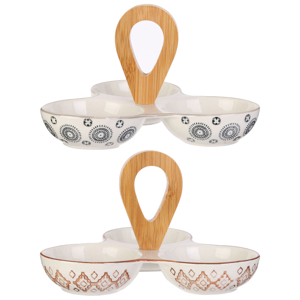 3-compartment appetizer tray