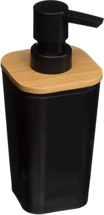 5Five Zeeppompje/zeepdispenser - polyresin - zwart - 300 ml - navulbaar - toilet/badkamer/keuken