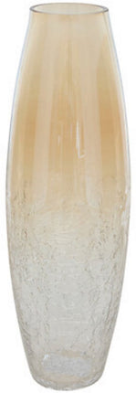 Alexis Transparente Vase mit goldenem Craquelé - Glas - Hohe Blumenvase 40 cm - D. 13 cm - Dekorative Vase