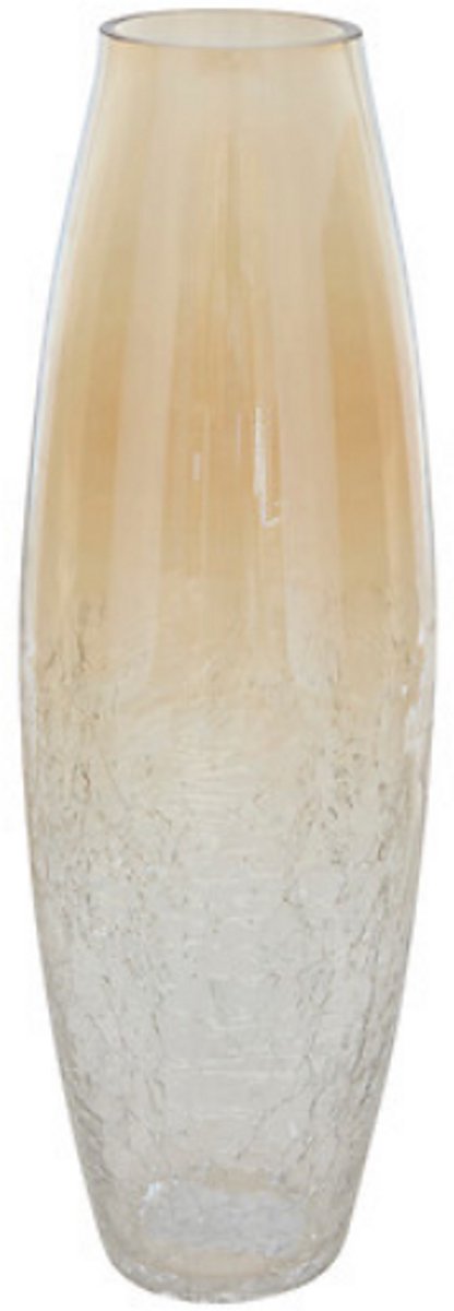 Alexis Transparente Vase mit goldenem Craquelé - Glas - Hohe Blumenvase 40 cm - D. 13 cm - Dekorative Vase