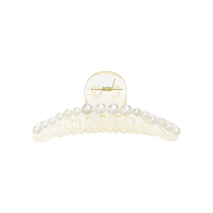 Witte Haarklem met Parels – Elegante Haarclip – 11,5 cm – Plastic