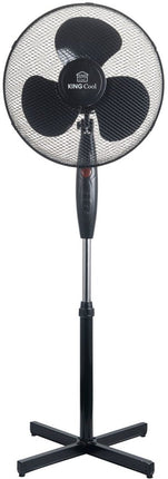 Kingcool - statiefventilator - zwart - 40 cm - staande ventilator - 128 hoog