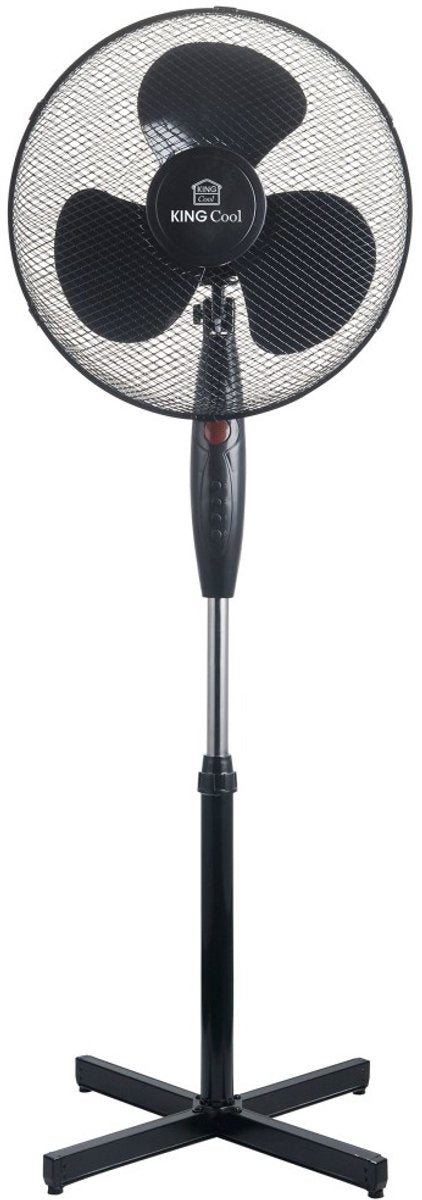 Kingcool - Standventilator - Schwarz - 40 cm - Standfußventilator - 128 hoch