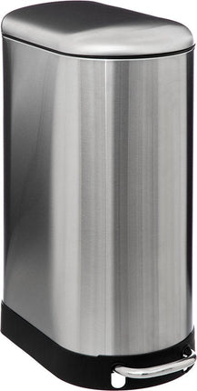 5Five Prullenbak/pedaalemmer Ariane - zilver - rvs metaal - 30 liter - 42 x 25 x 62 cm - keuken