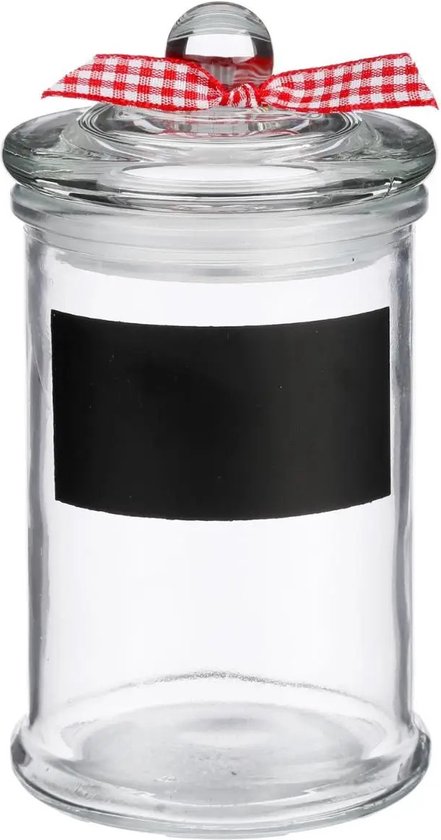 Kruidenpotje/voorraadpotje met krijtvlak - 350 ml - glas