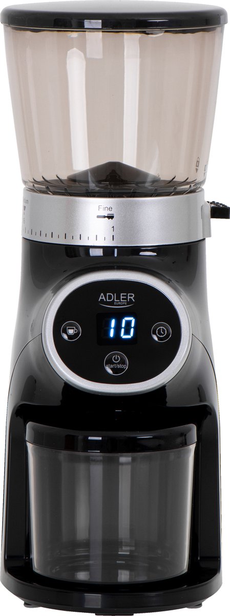 Adler elektrische koffiemolen met conische maalschijven – 300 W, RVS – foto 3