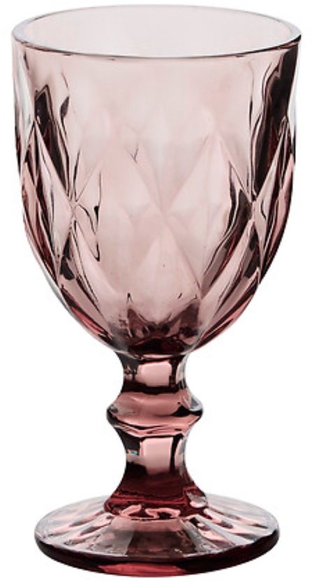 Glazen - Cocktailglas - Set van 6 - Glazen - Elegant Design - Voor Wijn & Feestelijke Gelegenheden - Vaatwasserbestendig - 235 ml - Roze