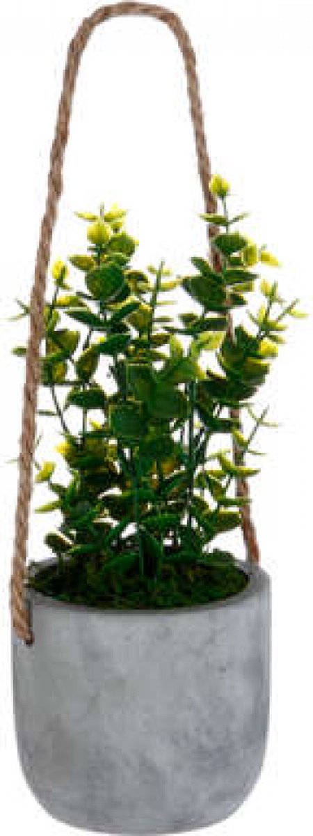 Plante artificielle en pot de ciment