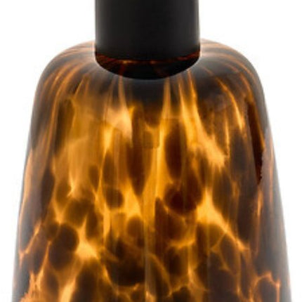 Zeepdispenser Dotty - 400 ml Glas - Bruin Rond Met Pomp - Zeeppomp - Handzeepdispenser - Hervulbaar - Navullen