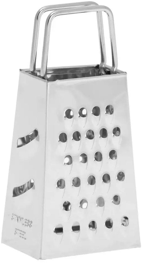 Kinghoff KH-3181 Mini vierkante rasp van roestvrij staal, handrasp, schaaf voor kaas, fruit, gember, groenten en kruiden