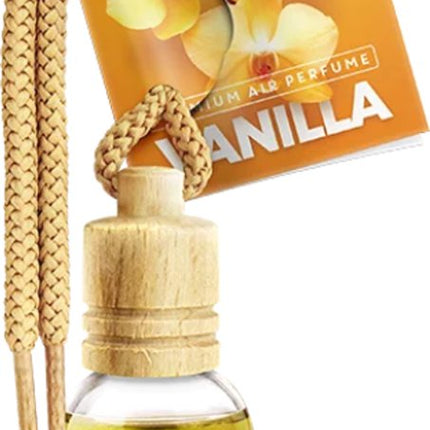 Elix - Auto Luchtverfrisser - Autoparfum - Houten Geurhanger - Interieur Parfum Auto - Luxe Air Freshener Flesje - Langdurig Effect - Geurhanger Auto & Huis - 8ml - Vanilla